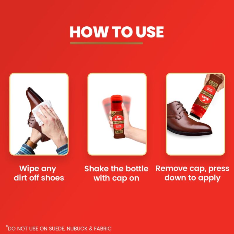 4x Kiwi Instant Polish - Brown Leather 75ml each - Pack of 4 - Image 3