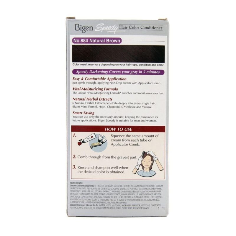 Bigen Speedy Hair Color, 884, 80 Gm (Natural Brown) - Image 3