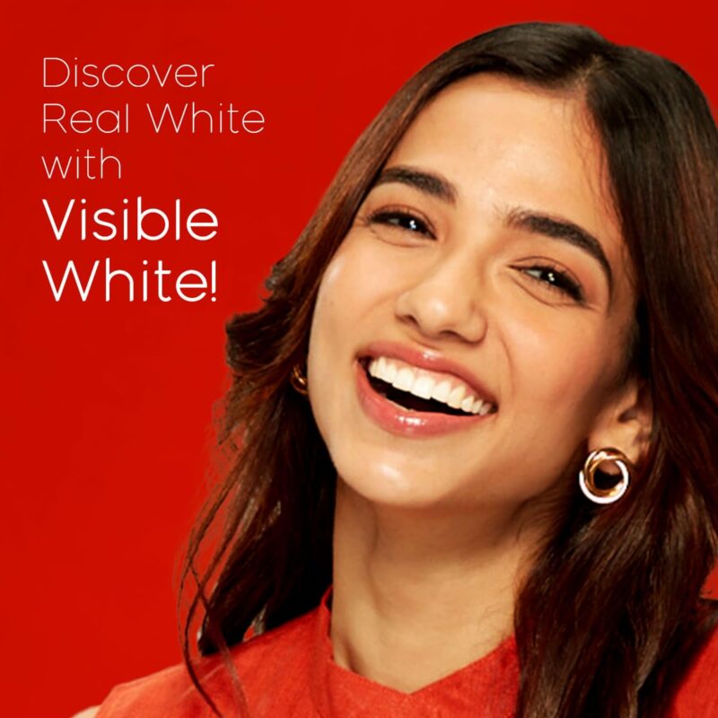 Colgate Visible White Toothpaste, Teeth Whitening Starts in 1 week, Safe on Enamel, Stain Removal Tooth Paste and Minty Flavour for Fresh Breath (200g + 40g, Combo Pack) - Image 4
