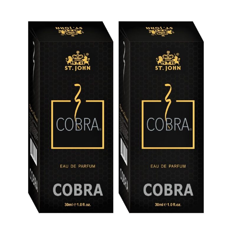 ST.JOHN Perfume For Men, Long Lasting Fragrance, Irresistible Scent, Fresh and Soothing Men Perfume, Eau De Parfum, COBRA Classic Perfume Body Spray (30ml, Pack of 2)