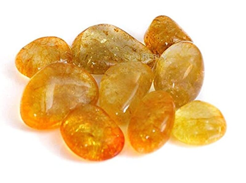 REBUY Yellow Natural Citrine Tumble Stone for Reiki Healing and Crystal Healing Tumble Stones For Wealth, Prosperity, Money, Success, Manifestation ,Chakra Balancing,Protection And Meditation - 1 Piece