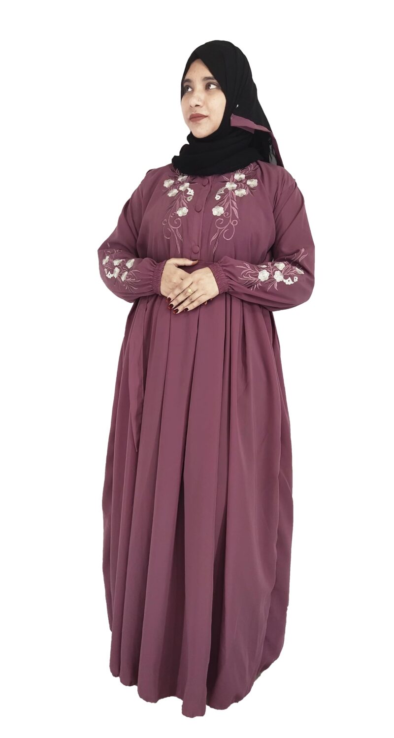 BURAQUE DESIGNER Free Size Muslim Burqa/Abaya & Burkha Dress for Muslim women and Girl's (E16-Purple-Burkha)