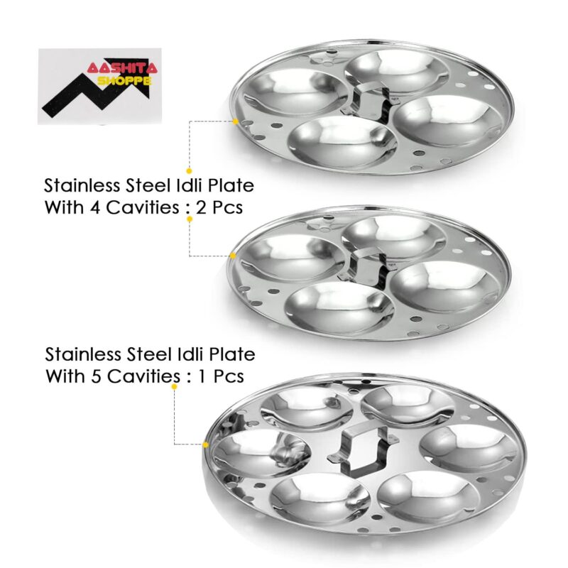 Aashita Shoppe Stainless Steel Idli Cooker/Idli Maker Makes 13 Idlis At Once Comes With 3 Plates.Gas Stove & Induction Compatible - Image 5