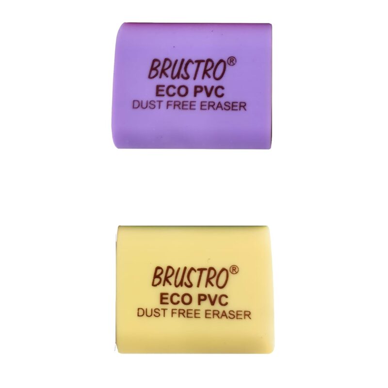 BRUSTRO 2 HB Extra Dark Pencil with Eraser Tip 12 Pencils X 2 Pack (Total 24 Pencils) ECO PVC Dust-Free Eraser (Pack of 2) - Image 4