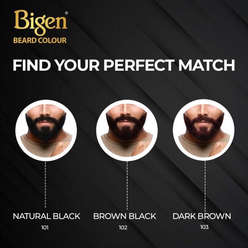 Bigen Proffesional Beard colour B101 Natural Black| Leaves no Stains, 40g+40g - Image 2