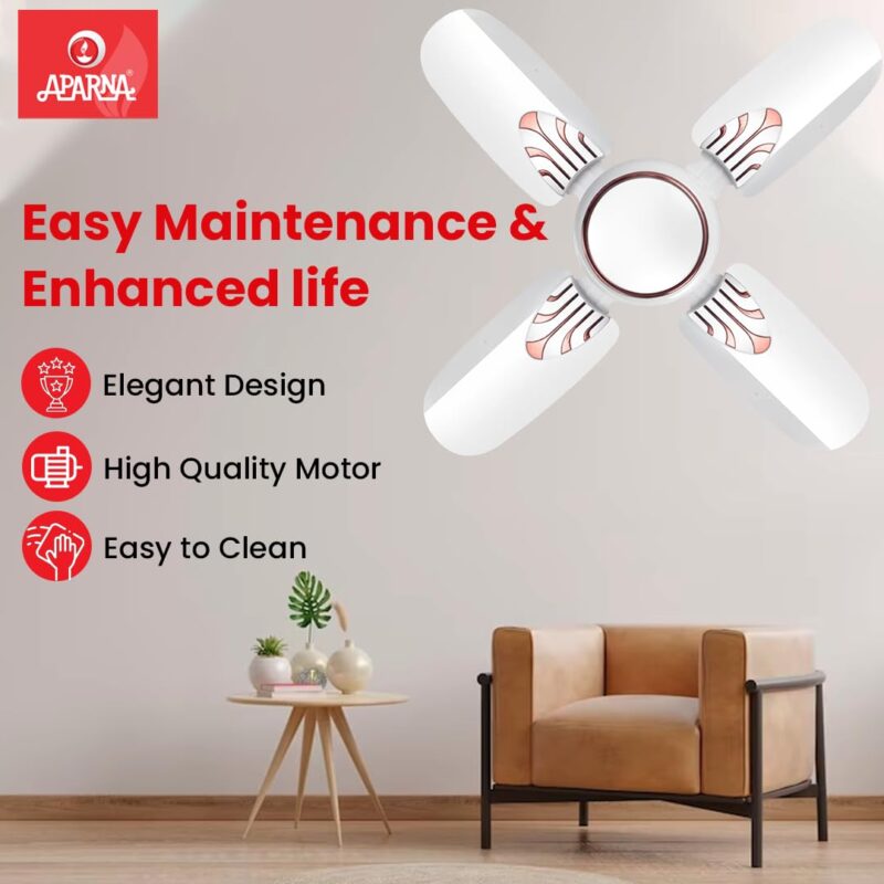 Aparna Mist 600 mm (24 inch) High-Speed Ceiling Fan (White) - Image 5
