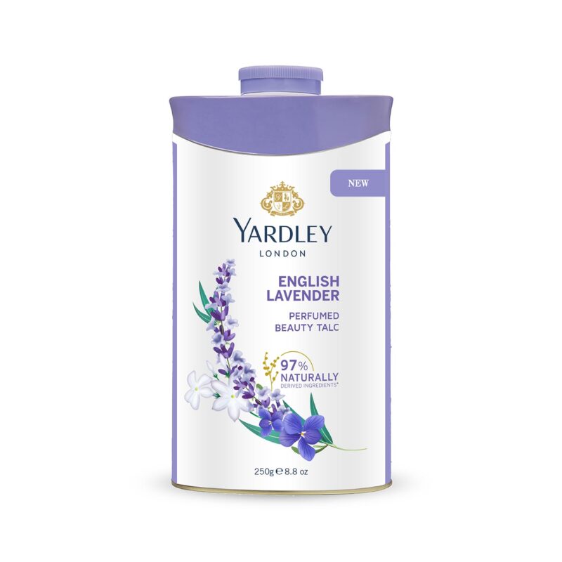 4x Yardley London English Lavender Perfumed Talc| Fragrant Beauty Talc for Women| Smooth texture | 250g - Pack of 4