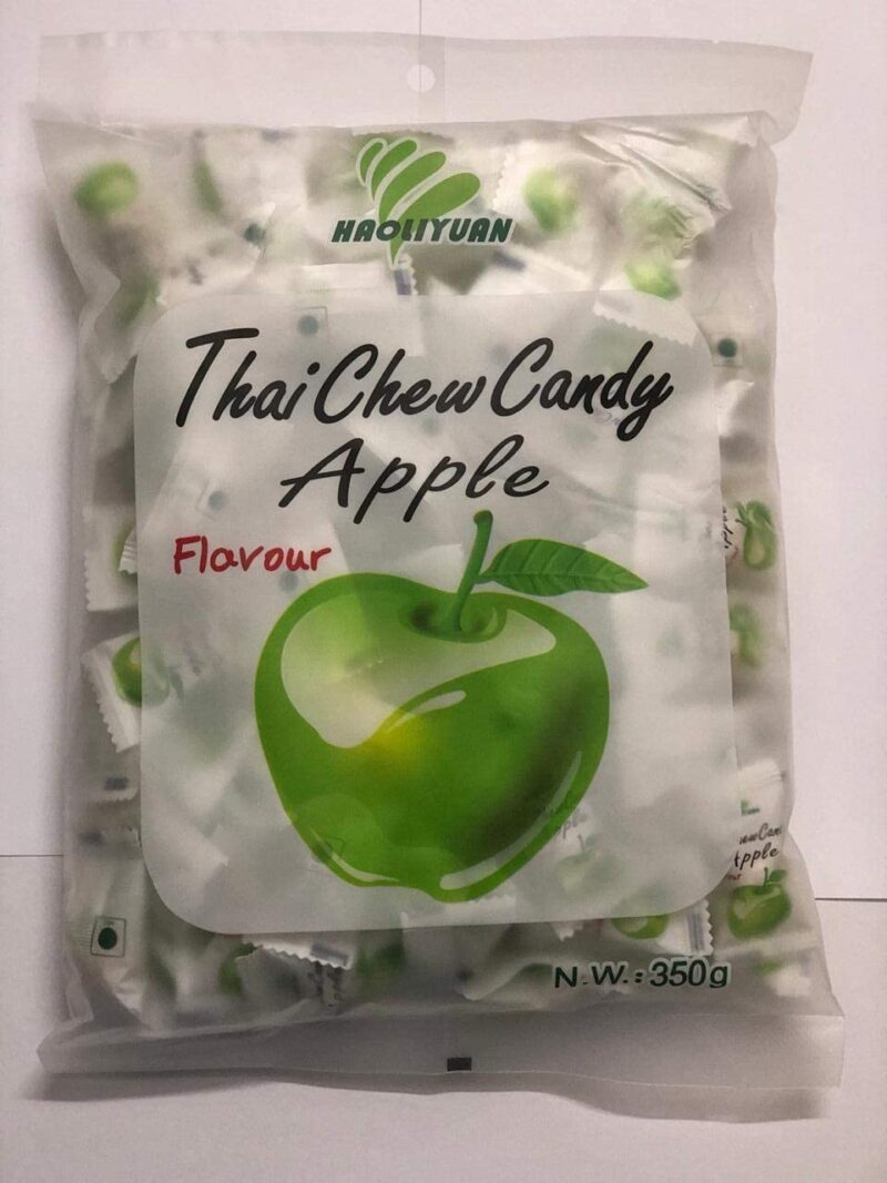 3x Haoliyuan Thai Chew Apple Flavour Candy - 350g each - 300pcs total - Pack of 3