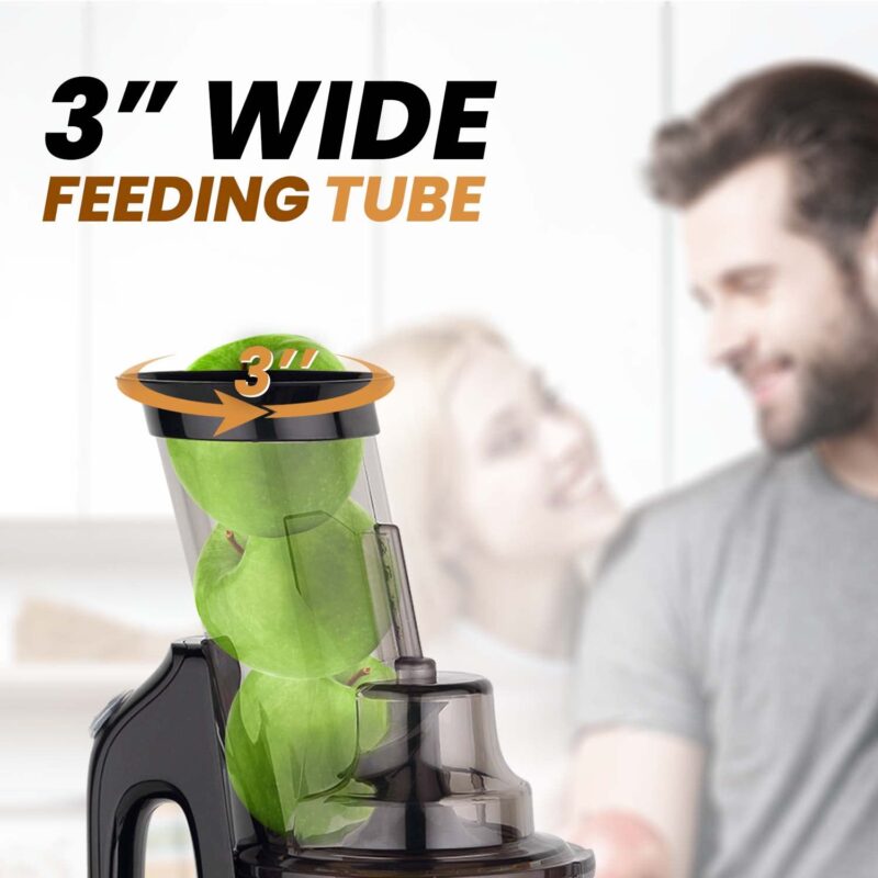 AGARO Royal Slow Juicer, Professional Cold Press Whole Slow Juicer, 240 Watts Power Motor, 120 Minutes Long Usage, 3 Strainers, All-in-1 Fruit & Vegetable Juicer, Black - Image 4