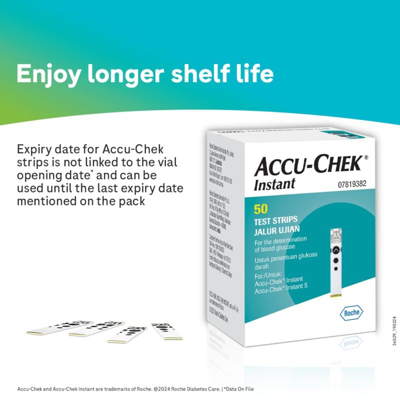 Accu-Chek Instant Blood Glucose Glucometer Kit with Vial of 10 Strips, 10 Lancets and a Lancing device FREE - Image 5