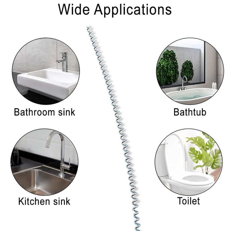 B.K.Jagan and Co Metal Sink & Drain Cleaner Spring Wire Waste Pipe Sink Cleaner Snake Unblocker Hair Drain Cleaner 5 Mtr. Length - Image 3