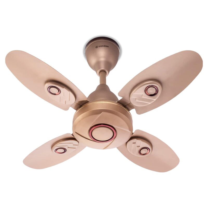 Candes Nexo 600 mm /24 inch High Speed Ceiling Fan | BEE Star Rated, High Air Delivery & Energy Saving | Small Fan for Kitchen, Balcony & Small Room | 1+1 Year Warranty | Golden