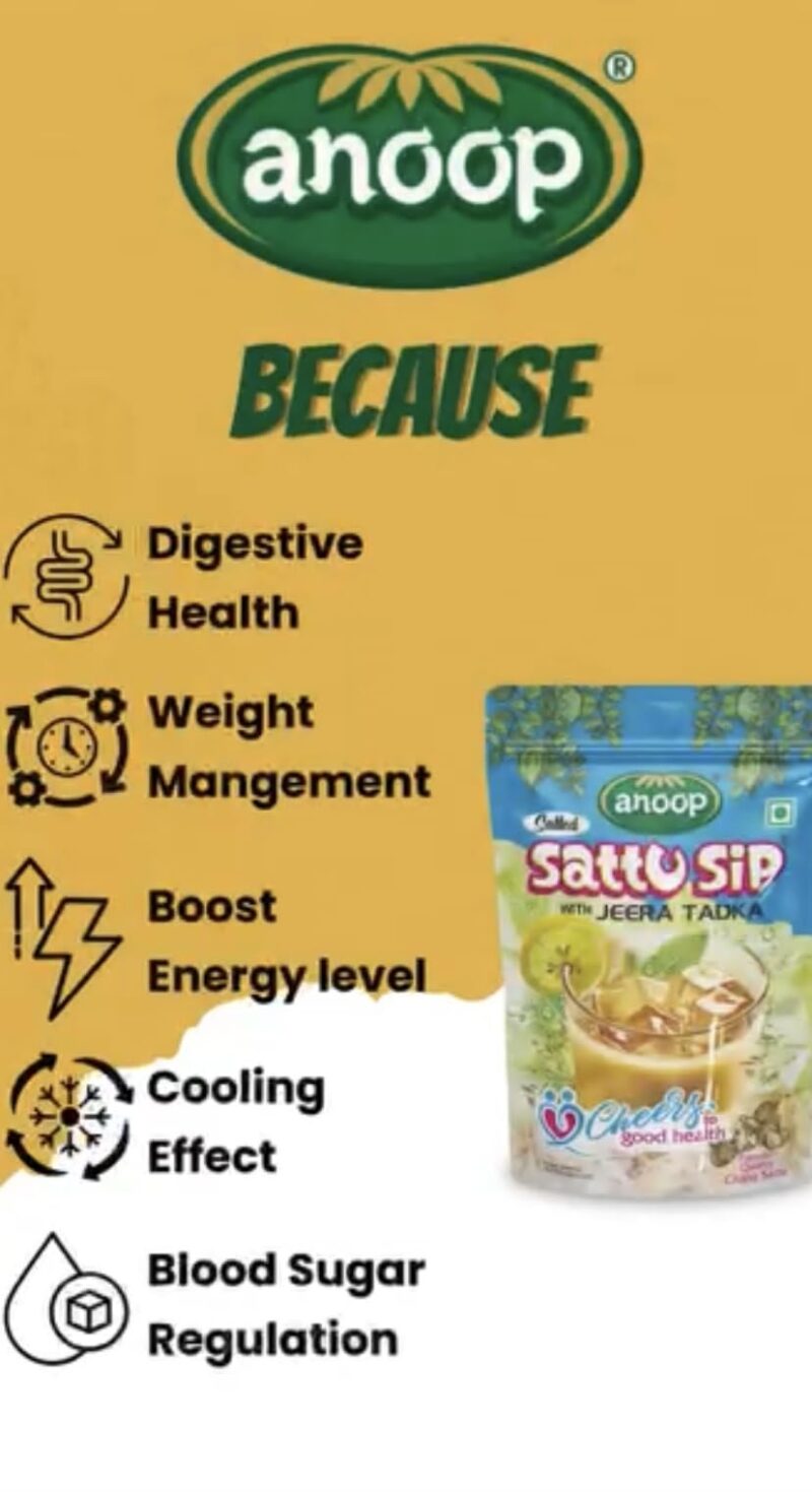 Anoop Sattu Sip (500gms*4) Pack of 4 (2kg) (Salted With Jeera Tadka) - Image 2