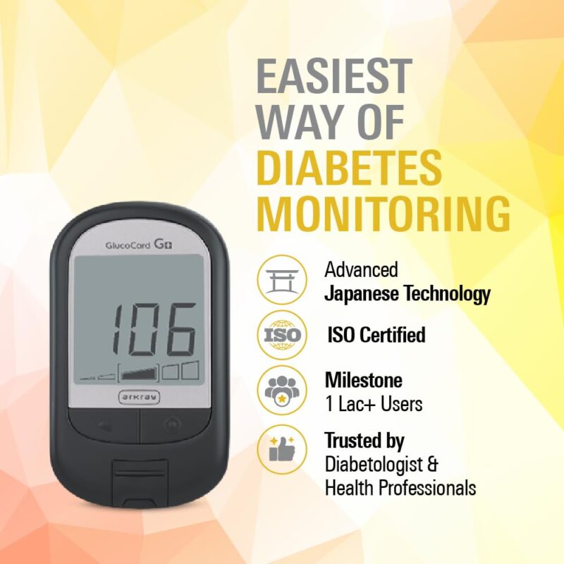 ARKRAY Glucocard G+ Advance glucometer machine | FREE 50 bottlepack Test Strips + 25 Trustlet Lancets + 1 Lancing device | Made in India | Designed with Advanced Japanese Technology - Image 9