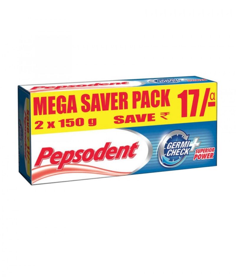 Pepsodent Germicheck Toothpaste, Plaque Removal Value Saver Pack (2x150g) (Pack of 2)