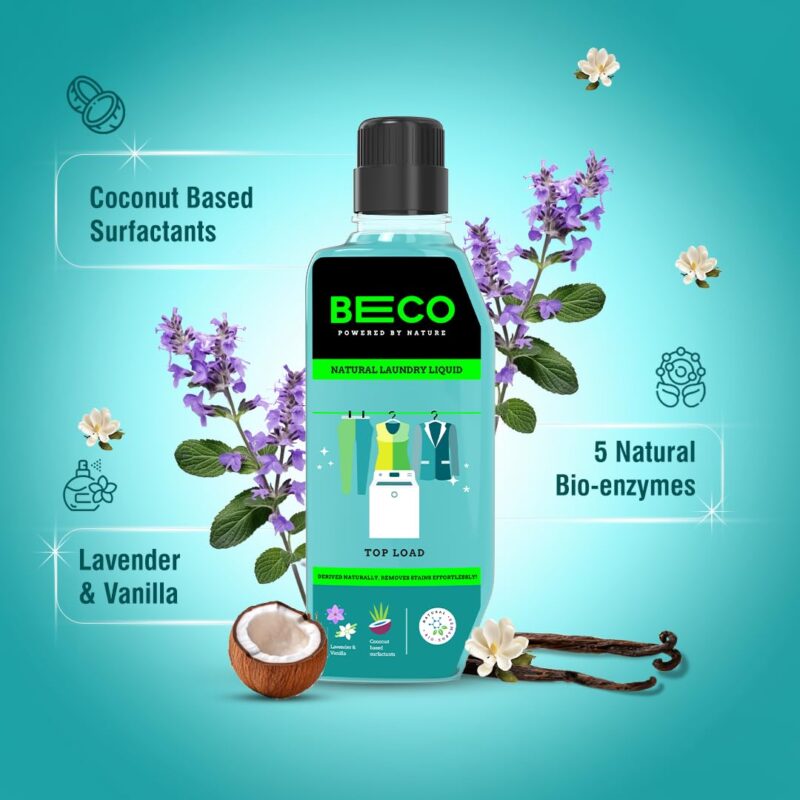 Beco Matic-Top Load Natural Laundry Liquid Detergent| 2 Litre Super Value Refill | Natural Formula for Tough Stain Removal & Fabric Care | No Harsh Chemicals | 100% Ecofriendly (2L) - Image 7