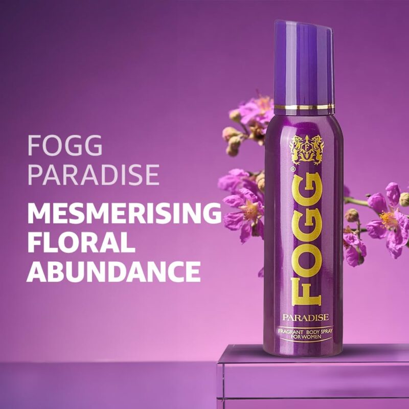 4x Fogg Paradise No Gas Deodorant for Women, Long-Lasting Perfume Body Spray, 150 ml each - Pack of 4 - Image 3