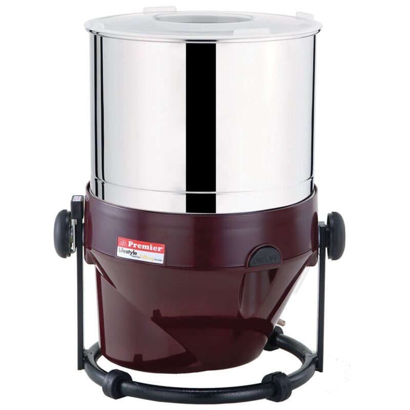 Premier Lifestyle Grinder (Pg - 502) 2 LTR 230v Maroon Colour Code-039131 β Powerful and Stylish Wet Grinder with 2-Liter Capacity, Durable Stainless Steel Drum, Energy Efficient Motor