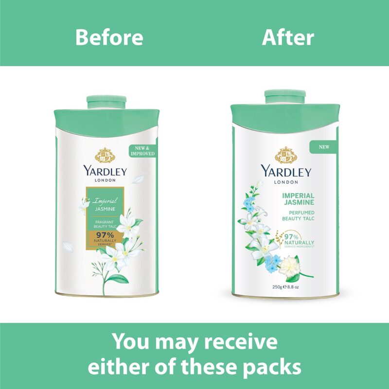 4x Yardley London Imperial Jasmine Perfumed Talc| Fragrant Beauty Talc for Women| Smooth Texture| 250g - Pack of 4 - Image 7