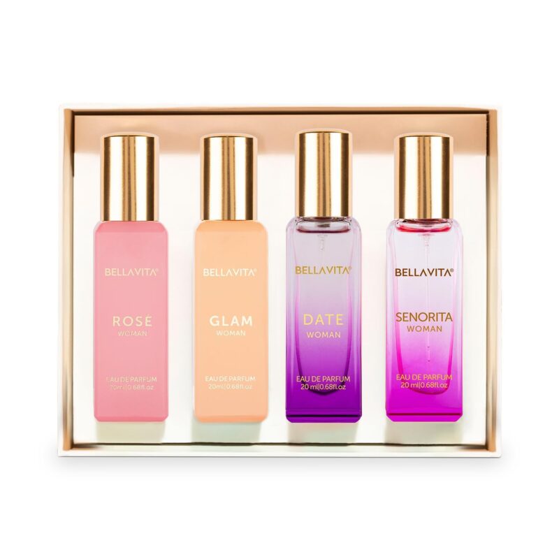 Bella Vita Luxury Woman Eau De Parfum Gift Set 4x20 ml for Women with Date, Senorita, Glam, Rose Perfume|Floral, Fruity Long Lasting EDP Fragrance Scent - Image 2