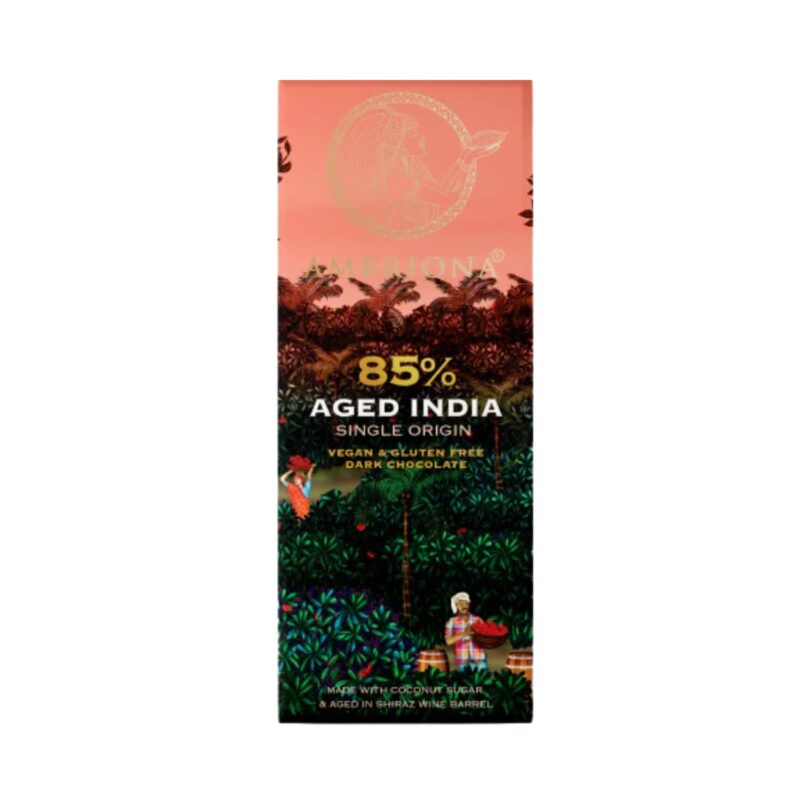 Ambriona 85% Aged India Single Origin Dark Chocolate, Vegan & Gluten Free Chocolates Bar, 50 gm