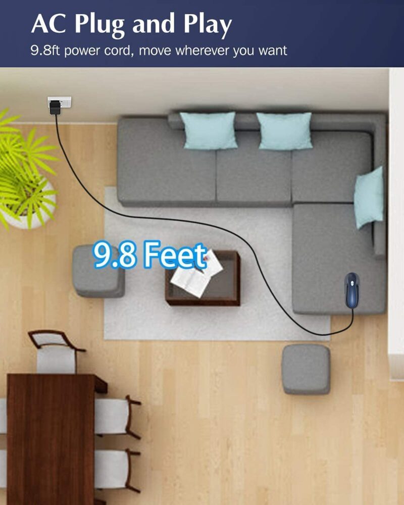 BEAUTURAL Sweater Fabric Shaver Home-Edition, Powerful & Efficient Lint Remover for Clothes and Furniture, AC Adapter or Battery Powered Pill Fuzz Remover Dark Blue - Image 3