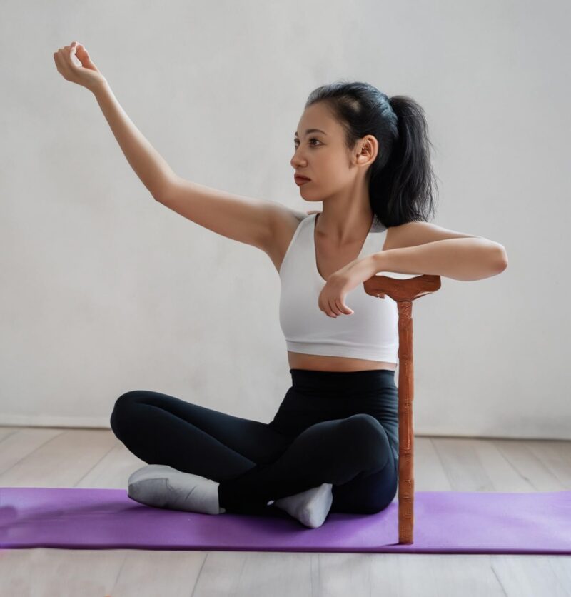 BITONA® Wooden Danda, teki T Shaped Yoga Danda, Mala jaap Hand Stand, Meditation Stick, Wooden Staff, Traditional, Indian Stick Used by Rishi Yogi(1 Stick only) - Image 3