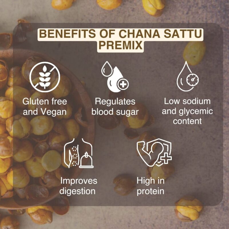 Adya Organics Sattu Premix | Instant Sattu Drink Mix with Jaggery & Spices | 100% Natural & Healthy | Quick Energy Booster for Summer | No Chemicals or Preservatives | 250g Pack - Image 8