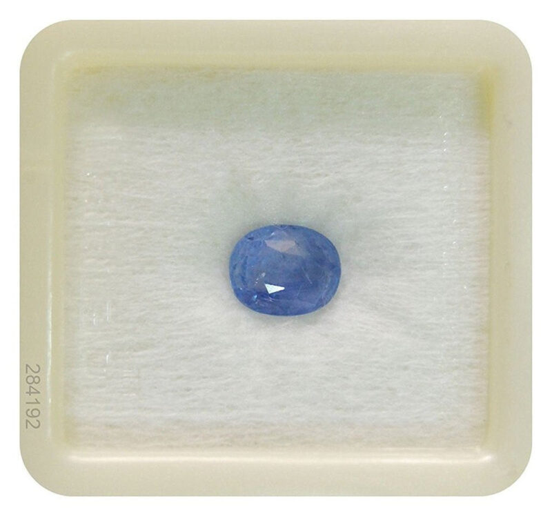 Kalyan Gems Blue Sapphire Gemstone Certified Neelam Loose Natural Certified Precious Stone 3.25 Ratti