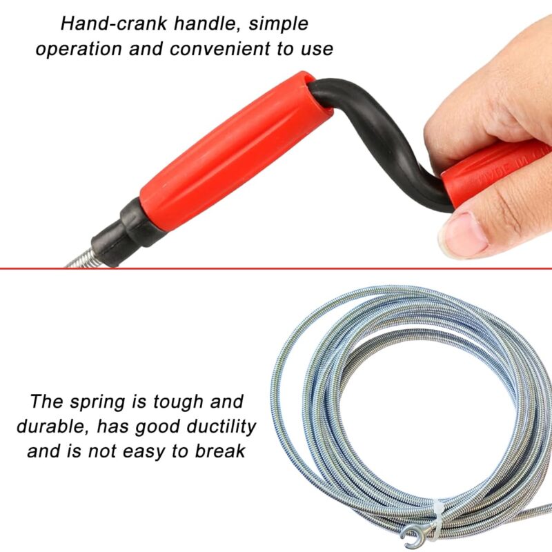 B.K.Jagan and Co Metal Sink & Drain Cleaner Spring Wire Sink Cleaner Snake Unblocker Hair Drain Cleaner 5 Mtr. Length - Image 6