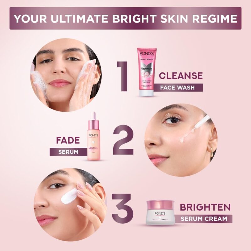 4x Pond's Bright Beauty Anti-Spot Serum Cream with Niacinamide and SPF 15 PA++, Fades Dark Spots and Reveals Bright Skin, 50g each - Pack of 4 - Image 4