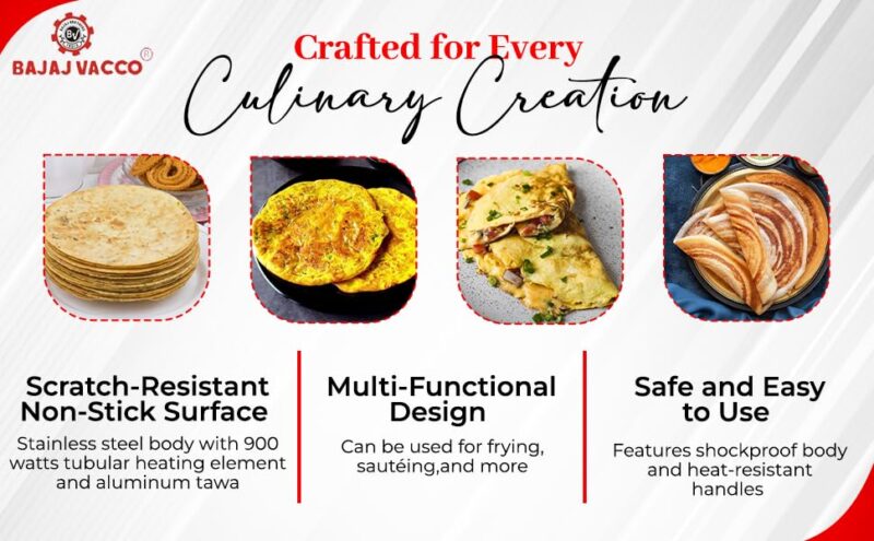 BAJAJ VACCO® Automatic MultipurposeChapati – Multi Maker, 900 WattageCMM – 01 - Image 9