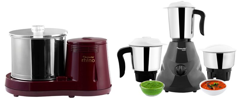 Butterfly Hero 500W Mixer Grinder With Jars And Table Top Wet Grinder