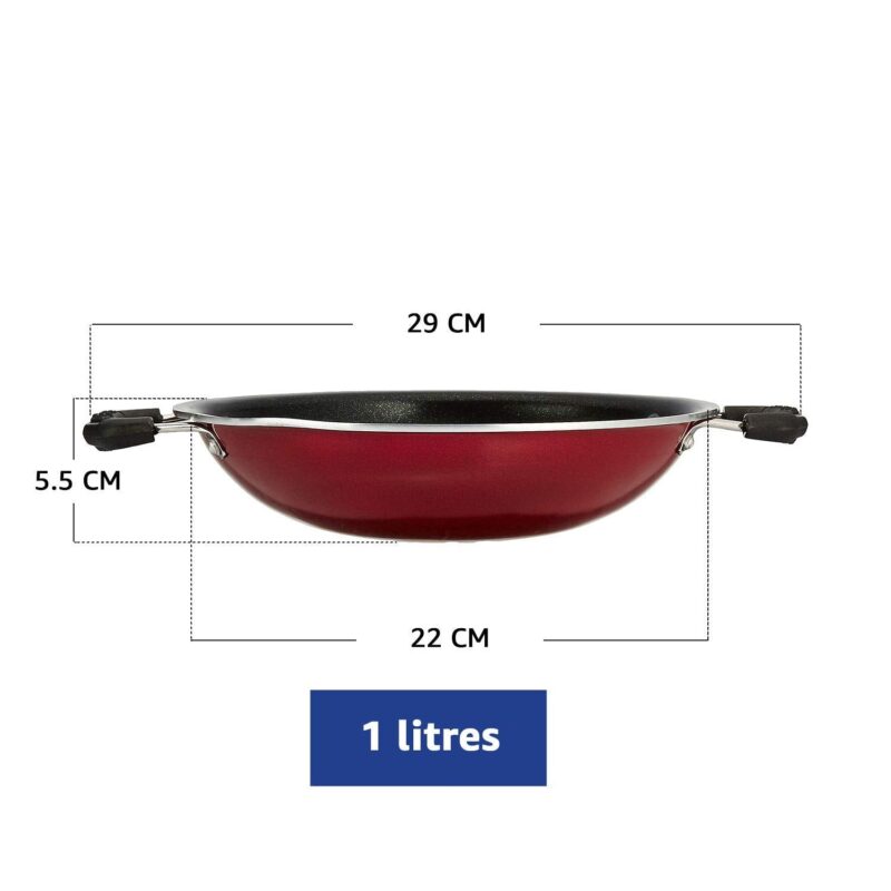Xtend Supreme Non-Stick Appachatty/Appachatti/Appachetty with Stainless Steel Lid Appachatty with Lid 1.5 L Capacity 22 cm Diameter (Aluminium, Non-Stick) - Image 7