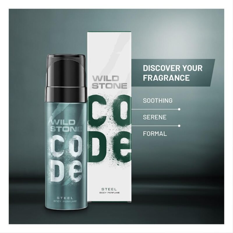 4x Wild Stone Fresh Code Steel Long Lasting No Gas Body Perfume Spray For Men, 150Ml - Pack of 4 - Image 3