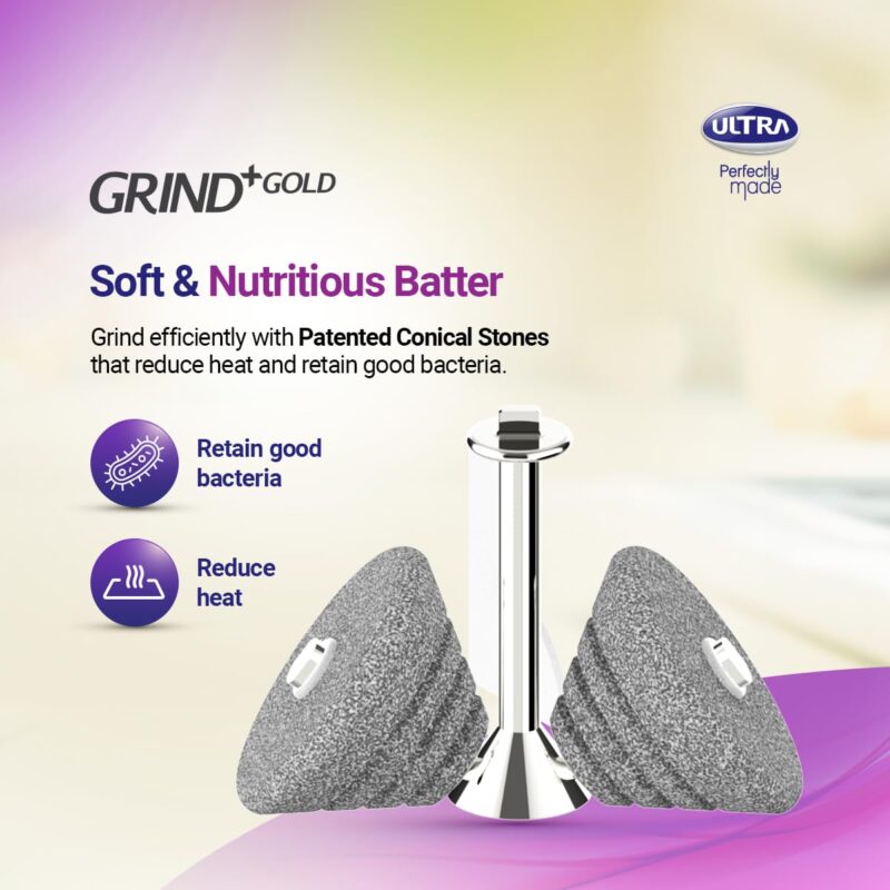 Elgi Ultra Grind+ Gold Table Top Wet Grinder, 2L (White/ Purple) - Image 8