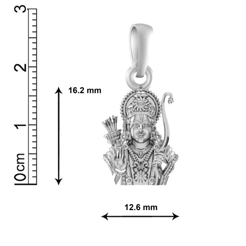 Akshat Sapphire Sterling Silver (92.5% purity) God Ram Ji Pendant for Men & Women Pure Silver Bhagwan Shri Ram Locket for Good Health & Wealth - Image 7