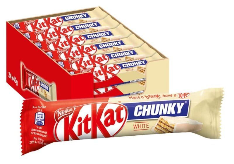 24x Nestle KitKat Chunky White Chocolate With Crispy Wafer Fingers With Layer of Smooth White Chocolate 40g X 24 Pieces Box - Image 7
