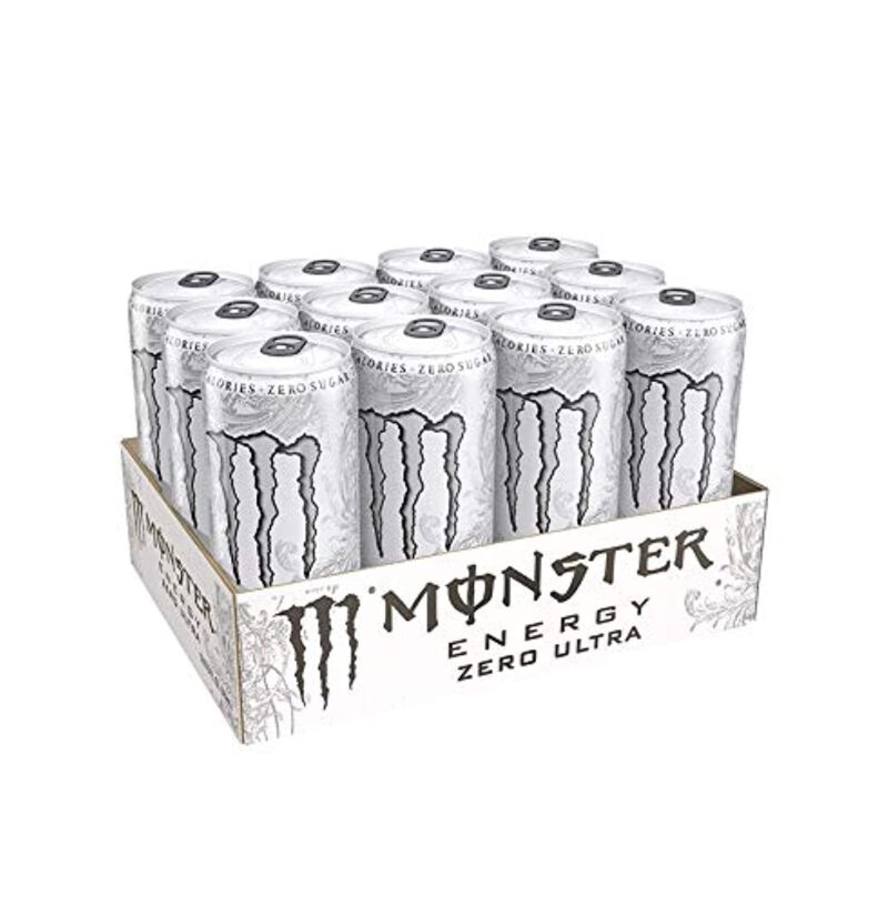 Monster Energy Chefsneed Ultra Zero Drink, (Pack Of 12 Cans X 500Ml Each), Vegetarian - Ultra Zero