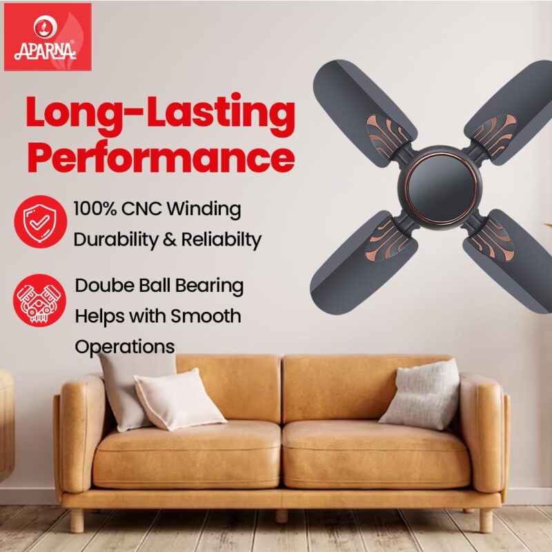 Aparna Mist 600 mm (24 inch) High-Speed Ceiling Fan (Smoke Brown) - Image 6