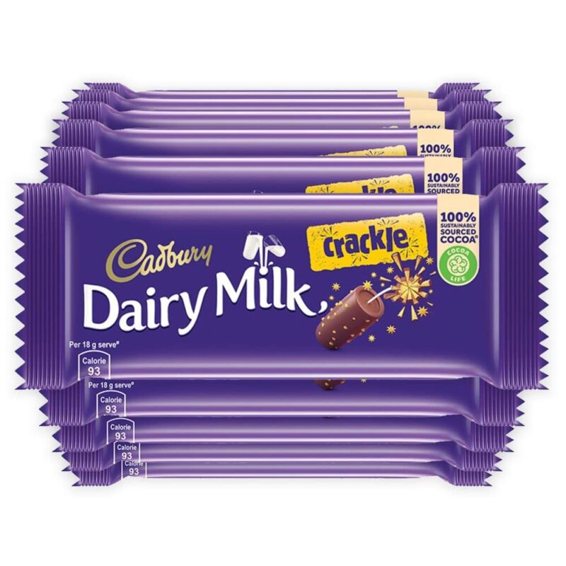 10x Cadbury Dairy Milk Crackle Chocolate Bar, Pack of 10 x 36 g