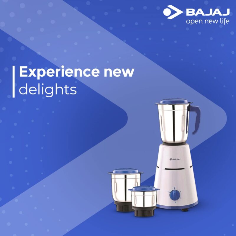 Bajaj Pluto Mixer Grinder 500W |Mixie For Kitchen With Nutri-Pro Feature|3- Speed Control|Motor Overload Protection|Rust Resistant|Stainless Steel Blades |1 year Warranty By Bajaj|White - Image 4