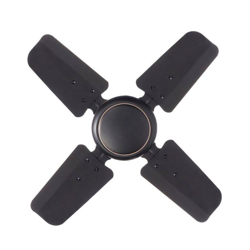 MILTON Brezza 600 mm Ceiling Fans For Home | Energy Efficient Motor | High Air Delivery 600mm Ceiling Fan | 24 Inch High Speed Fan Ceiling | 2 Years + 6 Months Warranty | Metallic Black, 4 stars
