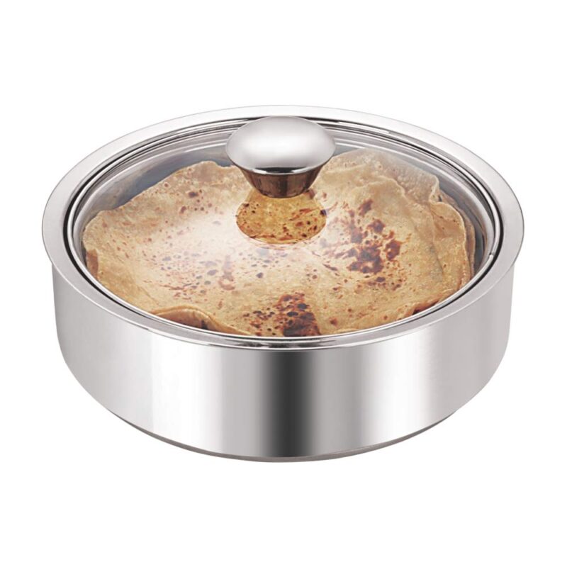 Borosil Stainless Steel Insulated Roti Server, 2.5 litres, Silver - Image 2