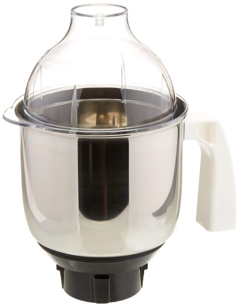 Preethi MGA-513 1.5-L Jar (Steel/Transparent) | Stainless Steel, Transparent Dome | Machine Ground and Polished Blades | Silver & Steel | 1 Year Warranty