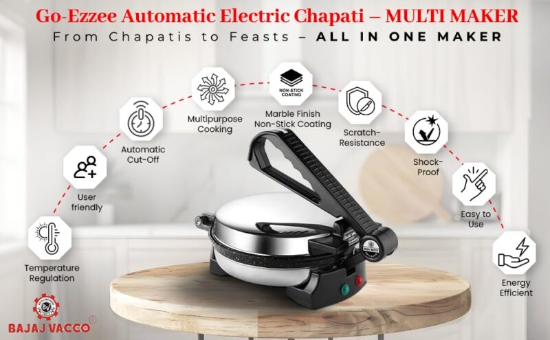 BAJAJ VACCO® Automatic MultipurposeChapati – Multi Maker, 900 WattageCMM – 01 - Image 3