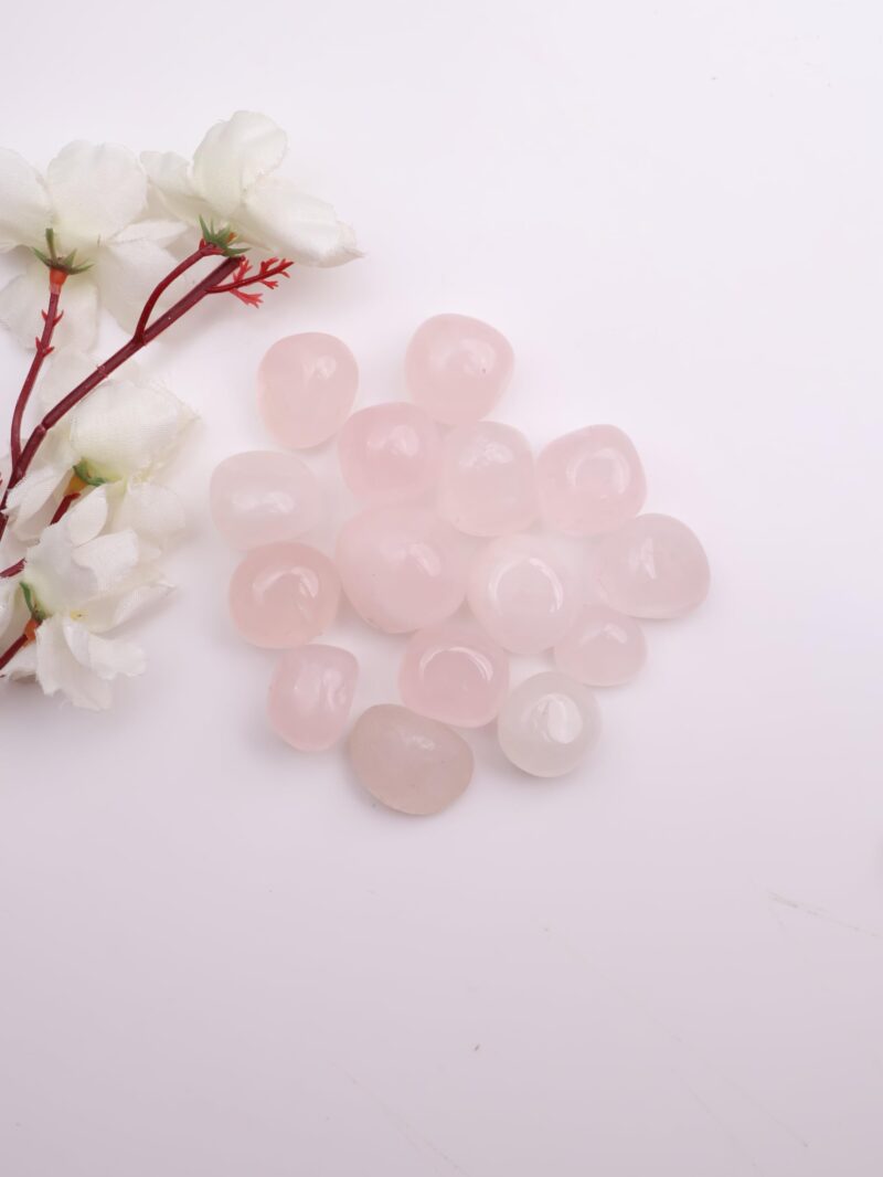 9Dzine Rose Quartz Crystal Tumble 50 Gm | Natural Raw Tumbled Gemstone Pebble for Reiki Healing Vastu Correction, Aquarium, Home Decor - Image 5
