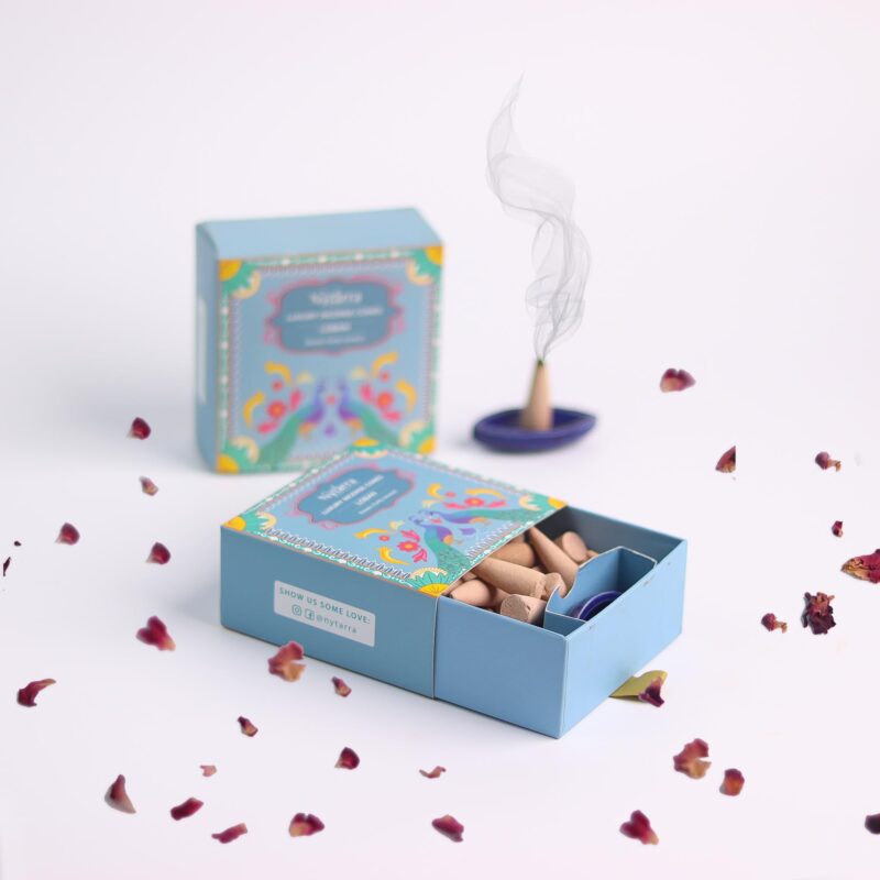 Nytarra's Loban Luxury Incense Cones |Pack of 2| 80 pcs | Special Ceramic Holder | Dhoop Cones for Fragrance | Dhoop Cones for Pooja, Home, Office, Aromatherapy & Meditation.