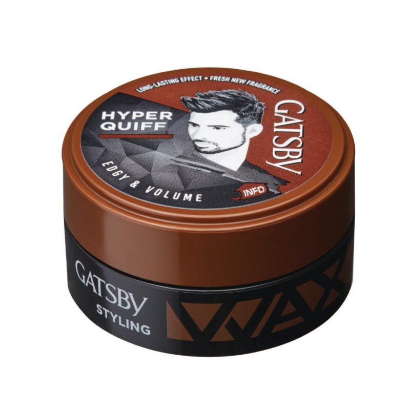 Gatsby Japan Hair Styling Wax - Edgy & Volume, For Hyper Quiff Style, Non Sticky, Volumizing Finish, Anytime Re-Stylable, Easy Wash Off, 75gm