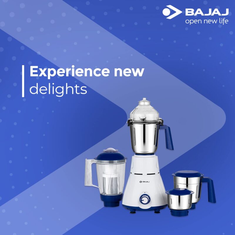 Bajaj Rex Mixer Grinder 750W|4 Mixer Jars|Mixie for Kitchen with Nutri-Pro Feature|Titan Motor-Heavy Duty Grinding|Adjustable Speed Control|Multifunctional Blade System|1 Yr Warranty By Bajaj|White - Image 9